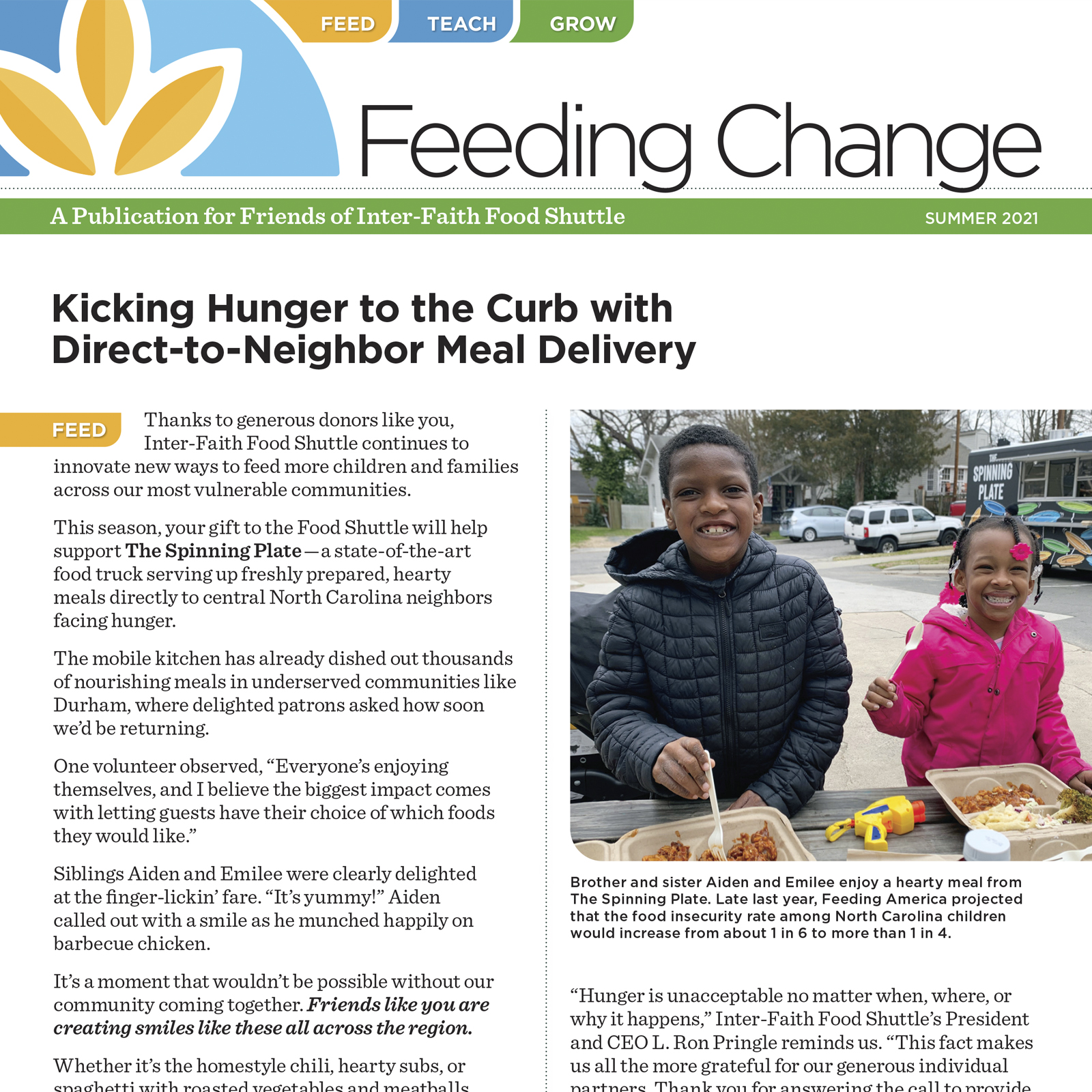 Inter-Faith Food Shuttle Newsletter